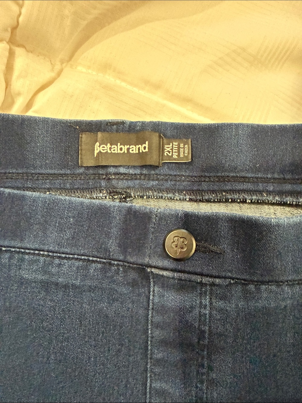 Betabrand women’s dark blue straight leg Jeans
